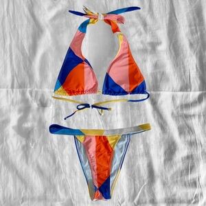 Multicoloured orange bikini set size